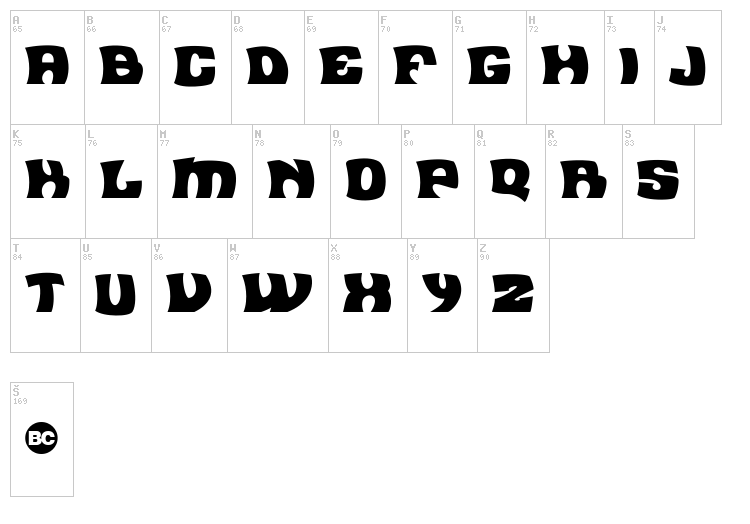 Flea Market font map